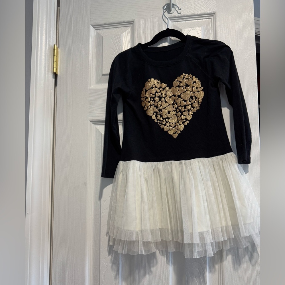 Black and White Heart Dress for Kids